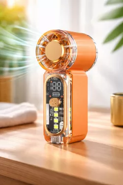 Мини-вентилятор X699 - 100 скоростей, LED-дисплей, USB-зарядка, Компактный дизайн thumbnail