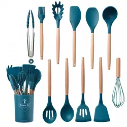 Кухонный набор Kitchen Set RB-2239 - 12 предметов, синий, силикон, термостойкий до 230°C thumbnail
