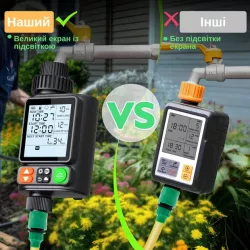 Таймер для полива Water Timer X-344 - программируемый, ЖК-дисплей, IP54, черный thumbnail