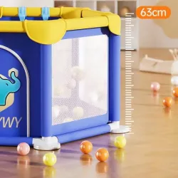 Детский игровой манеж 128×66×63 см - прочный каркас, сетчатые стенки, кольца для подтягивания thumbnail