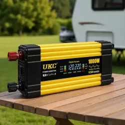 Автомобильный инвертор UKC 1000 Вт - 12-220V, LCD-дисплей, 2 USB-порта, защита от перегрузки thumbnail
