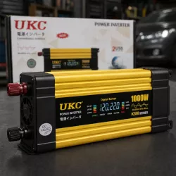 Автомобильный инвертор UKC 1000 Вт - 12-220V, LCD-дисплей, 2 USB-порта, защита от перегрузки thumbnail