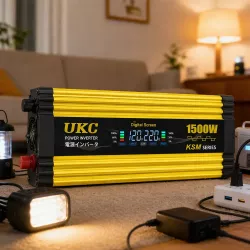 Автомобильный инвертор 12-220V, 1000Вт - 2 USB, LCD-дисплей, защита от перегрева thumbnail
