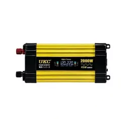 Автомобильный инвертор 12-220V, 1000Вт - 2 USB, LCD-дисплей, защита, черно-желтый thumbnail