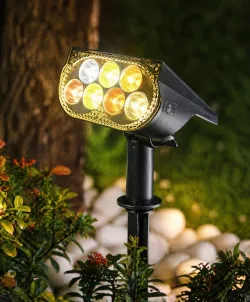 Садовый LED светильник на солнечной батарее - 7 режимов, RGB и белый свет, IP65, автономная работа до 10 часов thumbnail
