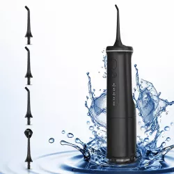 Портативный ирригатор зубной 4 режима - 350 мл, 360° насадка, USB Type-C, черный thumbnail