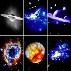 Проектор звездного неба Galaxy Projector - 12 слайдов, 3 режима, пульт ДУ, таймер 3 часа thumbnail