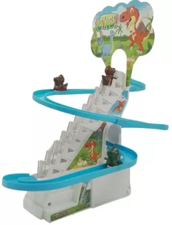 Игровой набор трек-горка Cute Dino с автоматическим подъемником - 3 фигурки, световые и музыкальные эффекты thumbnail