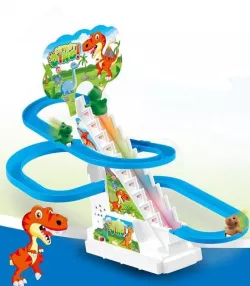 Игровой набор трек-горка Cute Dino с автоматическим подъемником - 3 фигурки, световые и музыкальные эффекты thumbnail
