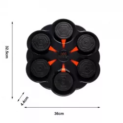 Настенный боксерский тренажер с Bluetooth - 6 сенсорных зон, подсветка, музыка, 32x32 см, перчатки в комплекте thumbnail