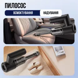 Вакуумный беспроводной пылесос 5в1 - 2000mAh, 5000 Па, 25 мин работы, Type-C зарядка, многофункциональные насадки thumbnail