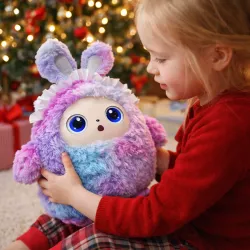 Интерактивная плюшевая игрушка Bobo с AI - голосовое управление, LED-глаза, подключение Wi-Fi, 25 см, фиолетовая thumbnail
