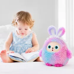 Интерактивная плюшевая игрушка Bobo с AI - голосовое управление, LED-глаза, подключение Wi-Fi, 25 см, фиолетовая thumbnail
