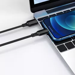 Кабель USB-Lightning Celebrat CB-33 - Быстрая зарядка 3A, 1 м, ПВХ soft-touch, для iPhone/iPad/iPod thumbnail