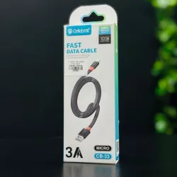 Кабель USB-Lightning Celebrat CB-33 - Быстрая зарядка 3A, 1 м, ПВХ soft-touch, для iPhone/iPad/iPod thumbnail