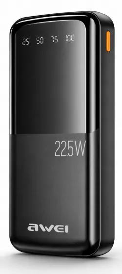 Повербанк 10000 мАч AWEI P10k - 22.5W, 2 USB порта, индикатор заряда, компактный дизайн thumbnail