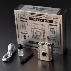 Мини-электробритва Mate M5 - компактная и портативная, металл, USB/Type-C зарядка, плавающие головки thumbnail