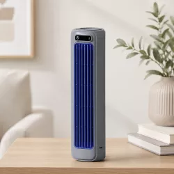 Портативный вентилятор с аккумулятором 2000 mAh - 3 скорости, USB Type-C, до 6 часов работы, серый thumbnail