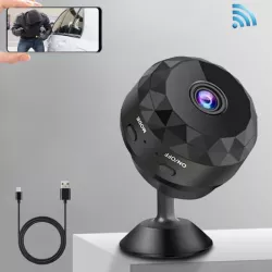 Мини Wi-Fi камера видеонаблюдения HD - датчик движения, ночная съёмка, удалённый просмотр, USB Type-C thumbnail