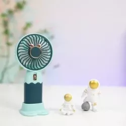 Портативный вентилятор MiniFan ZB-088C - USB-зарядка, 3 лопасти, 1 скорость, подставка в комплекте thumbnail