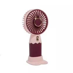 Портативный вентилятор MiniFan ZB-088C - USB-зарядка, 3 лопасти, 1 скорость, подставка в комплекте thumbnail