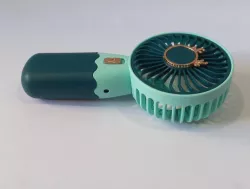 Портативный вентилятор MiniFan ZB-088C - USB-зарядка, 3 лопасти, 1 скорость, подставка в комплекте thumbnail