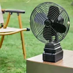 Беспроводной вентилятор с аккумулятором 48V - 35W, 2 скорости, наклон 90°, портативный для дома и кемпинга thumbnail