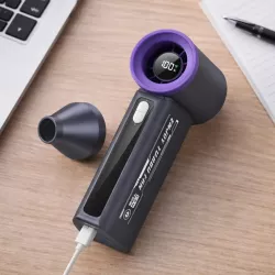 Ручной вентилятор T-08 Turbo Fan - турбо-обдув, LED-дисплей, USB-зарядка, аккумулято thumbnail