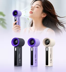 Ручной вентилятор T-08 Turbo Fan - турбо-обдув, LED-дисплей, USB-зарядка, аккумулято thumbnail