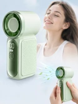 Портативный мини-вентилятор X-688 - ручной, аккумуляторный, USB зарядка, LED-дисплей, регулировка скорости thumbnail