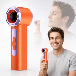 Ручной аккумуляторный вентилятор T-238 Turbo Fan - USB зарядка, 5 Вт, дисплей, ультралегкий thumbnail