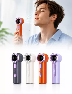 Ручной аккумуляторный вентилятор T-238 Turbo Fan - USB зарядка, 5 Вт, дисплей, ультралегкий thumbnail