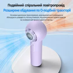 Портативный вентилятор Jet Turbo T237 - LED-дисплей, 5+ скоростей, аккумулятор до 4 ч, беслопастный, USB зарядка thumbnail