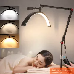 Бестеневая LED-лампа Moon F-700B - 36W, 360° поворот, 3200K-5600K, чёрная, регулируемая высота 140-180 см thumbnail