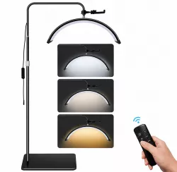 Бестеневая LED-лампа Moon F-700B - 36W, 360° поворот, 3200K-5600K, чёрная, регулируемая высота 140-180 см thumbnail