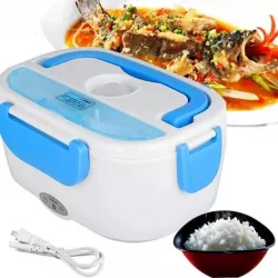 Ланч-бокс с подогревом Electric Lunch Box - 220В, 1.05 л, 40Вт, пищевой пластик, 2 отделения, Голубой thumbnail