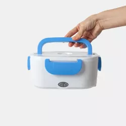 Ланч-бокс с подогревом Electric Lunch Box - 220В, 1.05 л, 40Вт, пищевой пластик, 2 отделения, Голубой thumbnail