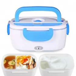 Ланч-бокс с подогревом Electric Lunch Box - 220В, 1.05 л, 40Вт, пищевой пластик, 2 отделения, Голубой thumbnail
