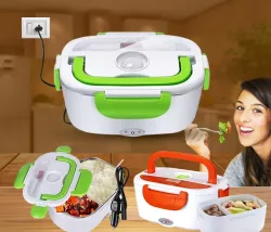 Ланчбокс с подогревом Electric Lunch Box 220V - 2 отделения, 1.05 л, 40 Вт, ложка и кабель в комплекте thumbnail