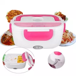 Ланч-бокс с подогревом Electric Lunch Box 12V - 1,05 л, 40 Вт, 2 отделения, розовый thumbnail
