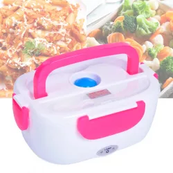 Ланч-бокс с подогревом Electric Lunch Box 12V - 1,05 л, 40 Вт, 2 отделения, розовый thumbnail