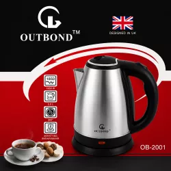 Электрочайник OUTBOND OB-2001 - 1850 Вт, 2 л, Нержавеющая сталь, Автовыключение, 360° база thumbnail