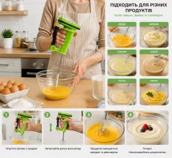 Ручной миксер Easy Flow Blender - полуавтоматический венчик, портативный, беспроводной, нержавеющая сталь, 31 см thumbnail
