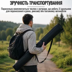 Зонтик пляжный садовый рыболовный 2.4 м - антивитер, наклон, полиэстер, чехо thumbnail