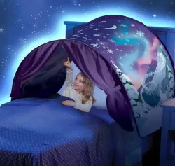 Детская палатка Dream Tents Plus - быстрая установка, подходит для односпальных и двухъярусных кроватей, фиолетовая thumbnail