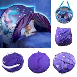 Детская палатка Dream Tents Plus - быстрая установка, подходит для односпальных и двухъярусных кроватей, фиолетовая thumbnail