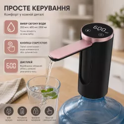 Сенсорный электрический насос для воды - USB зарядка, аккумулятор 1200 мАч, складной носик, дозировка 200/600/800 м thumbnail