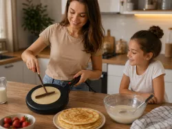 Электрическая блинница CREPE MAKER - 1000 Вт, антипригарное покрытие, диаметр 29 см, погружная система, защита от перегрева thumbnail