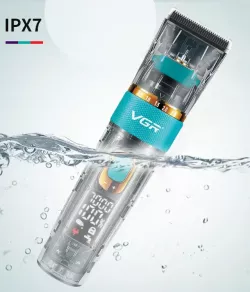 Аккумуляторная машинка для стрижки VGR V-695 - 6 насадок, 3 скорости, LED-дисплей, IPX7 защита, до 5 часов работы thumbnail