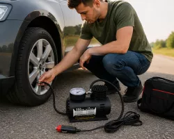 Автомобильный компрессор Air Pump Ji030 12V - встроенный манометр, 250 PSI, питание от прикуривателя thumbnail